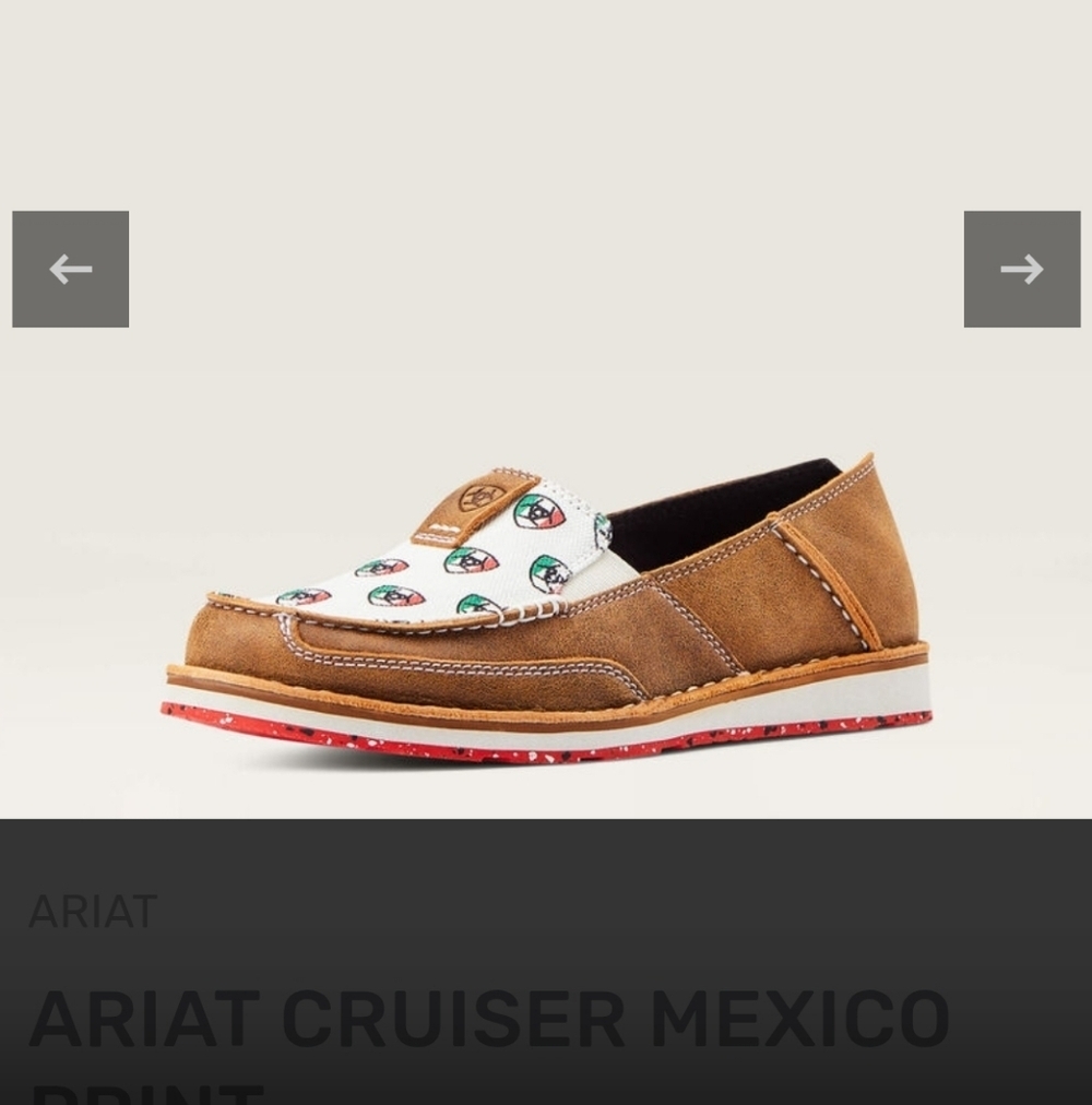 NEW Women's Ariat Cruiser Loafers In Caramel/ariat Mexico Print